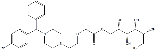 D-Glucitol 1-[2-[2-[4-[(4-Chlorophenyl)phenylmethyl]-1-piperazinyl]ethoxy]acetate] Structural