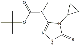 tert-Butyl (4-cyclopropyl-5-thioxo-4,5-dihydro-1H-1,2,4-triazol-3-yl)methylcarbamate Structural