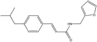 (E)-N-(2-furylmethyl)-3-(4-isobutylphenyl)-2-propenamide Structural