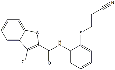 N2-{2-[(2-cyanoethyl)thio]phenyl}-3-chlorobenzo[b]thiophene-2-carboxamide Structural