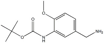 tert-butyl 5-(aminomethyl)-2-methoxyphenylcarbamate Structural