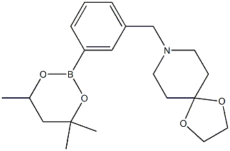 8-[3-(4,4,6-Trimethyl-1,3,2-dioxaborinan-2-yl)benzyl]-1,4-dioxa-8-azaspiro[4.5]decane Structural