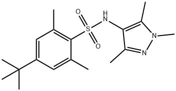 Benzenesulfonamide, 4-(1,1-dimethylethyl)-2,6-dimethyl-N-(1,3,5-trimethyl-1H-pyrazol-4-yl)- Structural