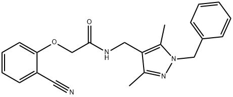 Acetamide, 2-(2-cyanophenoxy)-N-[[3,5-dimethyl-1-(phenylmethyl)-1H-pyrazol-4-yl]methyl]- Structural