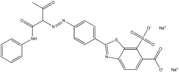 6-Benzothiazolecarboxylic acid, 2-[4-[[2-oxo-1-[(phenylamino)carbonyl]propyl]azo]phenyl]-7-sulfo-, disodium salt