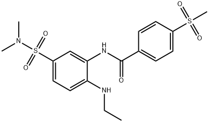 Benzamide, N-[5-[(dimethylamino)sulfonyl]-2-(ethylamino)phenyl]-4-(methylsulfonyl)- Structural
