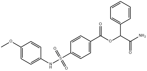 Benzoic acid, 4-[[(4-methoxyphenyl)amino]sulfonyl]-, 2-amino-2-oxo-1-phenylethyl ester Structural