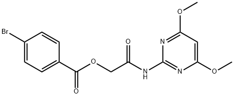 Benzoic acid, 4-bromo-, 2-[(4,6-dimethoxy-2-pyrimidinyl)amino]-2-oxoethyl ester Structural