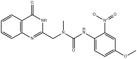 Urea, N-[(3,4-dihydro-4-oxo-2-quinazolinyl)methyl]-N'-(4-methoxy-2-nitrophenyl)-N-methyl- Structural