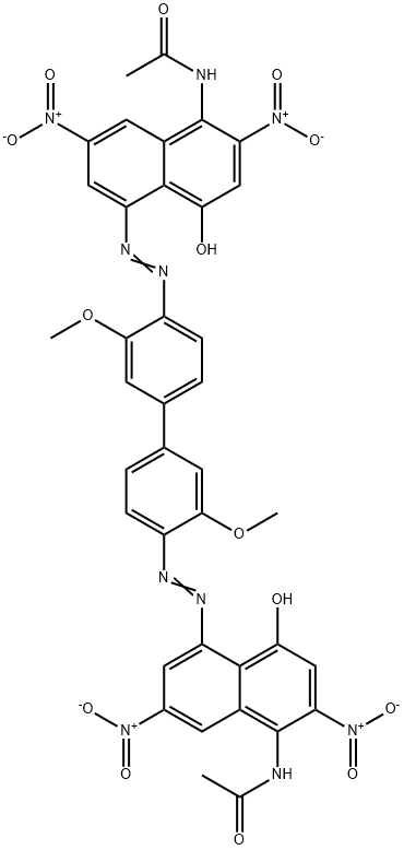Acetamide, N,N'-[(3,3'-dimethoxy[1,1'-biphenyl]-4,4'-diyl)bis[azo(4-hydroxy-2,7-dinitro-5,1-naphthalenediyl)]]bis- (9CI) Structural