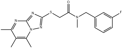 Acetamide, N-[(3-fluorophenyl)methyl]-N-methyl-2-[(5,6,7-trimethyl[1,2,4]triazolo[1,5-a]pyrimidin-2-yl)thio]- Structural