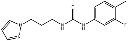 Urea, N-(3-fluoro-4-methylphenyl)-N'-[3-(1H-pyrazol-1-yl)propyl]- Structural