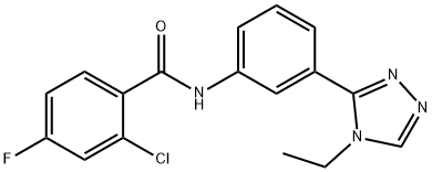 Benzamide, 2-chloro-N-[3-(4-ethyl-4H-1,2,4-triazol-3-yl)phenyl]-4-fluoro- Structural