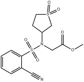Glycine, N-[(2-cyanophenyl)sulfonyl]-N-(tetrahydro-1,1-dioxido-3-thienyl)-, methyl ester Structural