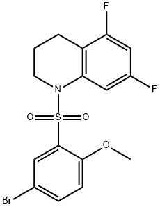Quinoline, 1-[(5-bromo-2-methoxyphenyl)sulfonyl]-5,7-difluoro-1,2,3,4-tetrahydro- Structural
