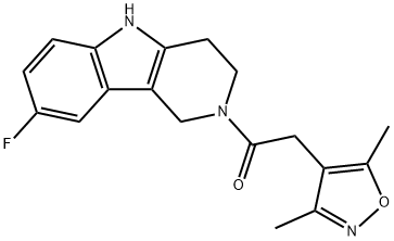 Ethanone, 2-(3,5-dimethyl-4-isoxazolyl)-1-(8-fluoro-1,3,4,5-tetrahydro-2H-pyrido[4,3-b]indol-2-yl)- Structural