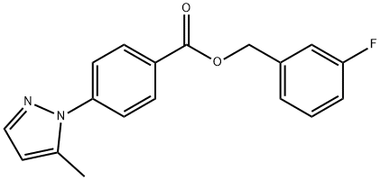 Benzoic acid, 4-(5-methyl-1H-pyrazol-1-yl)-, (3-fluorophenyl)methyl ester Structural