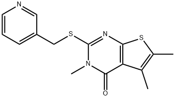 Thieno[2,3-d]pyrimidin-4(3H)-one, 3,5,6-trimethyl-2-[(3-pyridinylmethyl)thio]- Structural