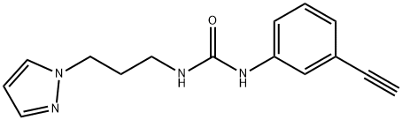 Urea, N-(3-ethynylphenyl)-N'-[3-(1H-pyrazol-1-yl)propyl]- Structural