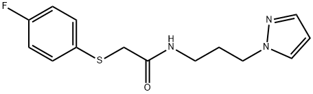 Acetamide, 2-[(4-fluorophenyl)thio]-N-[3-(1H-pyrazol-1-yl)propyl]- Structural