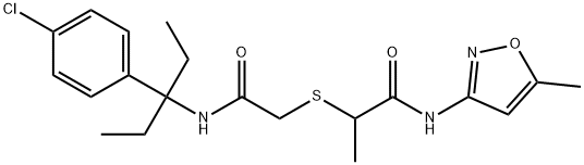 Propanamide, 2-[[2-[[1-(4-chlorophenyl)-1-ethylpropyl]amino]-2-oxoethyl]thio]-N-(5-methyl-3-isoxazolyl)- Structural