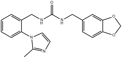 Urea, N-(1,3-benzodioxol-5-ylmethyl)-N'-[[2-(2-methyl-1H-imidazol-1-yl)phenyl]methyl]- Structural