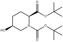 di-tert-butyl (2S,5S)-5-hydroxypiperidine-1,2-dicarboxylate Structural