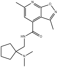 Isoxazolo[5,4-b]pyridine-4-carboxamide, N-[[1-(dimethylamino)cyclopentyl]methyl]-3,6-dimethyl- Structural