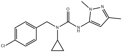 Urea, N-[(4-chlorophenyl)methyl]-N-cyclopropyl-N'-(1,3-dimethyl-1H-pyrazol-5-yl)- Structural