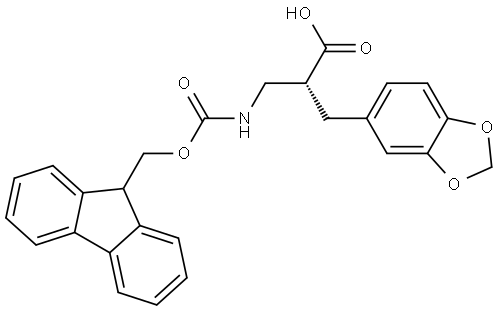Fmoc-(R)-3-amino-2-(benzo[d][1,3]dioxol-5-ylmethyl)propanoicacid Structural