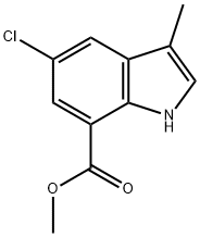 Methyl 5-chloro-3-methyl-1H-indole-7-carboxylate Structural