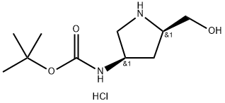 tert-Butyl ((3R,5R)-5-(hydroxymethyl)pyrrolidin-3-yl)carbamate hydrochloride Structural