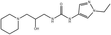 Urea, N-(1-ethyl-1H-pyrazol-4-yl)-N'-[2-hydroxy-3-(1-piperidinyl)propyl]- Structural