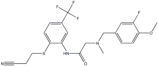 Acetamide, N-[2-[(2-cyanoethyl)thio]-5-(trifluoromethyl)phenyl]-2-[[(3-fluoro-4-methoxyphenyl)methyl]methylamino]- Structural