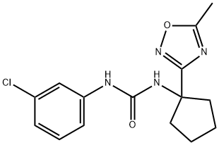 Urea, N-(3-chlorophenyl)-N'-[1-(5-methyl-1,2,4-oxadiazol-3-yl)cyclopentyl]- Structural