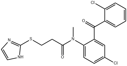 Propanamide, N-[4-chloro-2-(2-chlorobenzoyl)phenyl]-3-(1H-imidazol-2-ylthio)-N-methyl- Structural