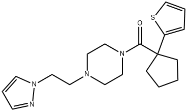 Methanone, [4-[2-(1H-pyrazol-1-yl)ethyl]-1-piperazinyl][1-(2-thienyl)cyclopentyl]- Structural