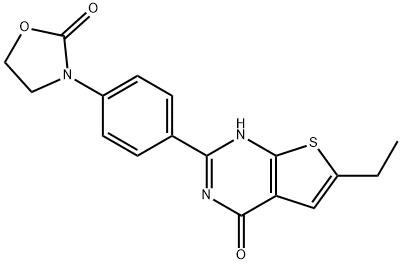 Thieno[2,3-d]pyrimidin-4(1H)-one, 6-ethyl-2-[4-(2-oxo-3-oxazolidinyl)phenyl]- Structural