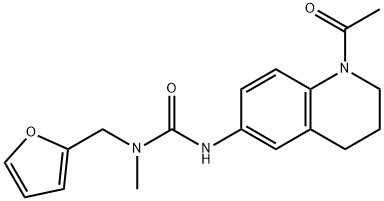 Urea, N'-(1-acetyl-1,2,3,4-tetrahydro-6-quinolinyl)-N-(2-furanylmethyl)-N-methyl- Structural