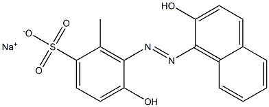 Benzenesulfonic acid, hydroxy[(2-hydroxy-1-naphthalenyl)azo]methyl-, monosodium salt (9CI)