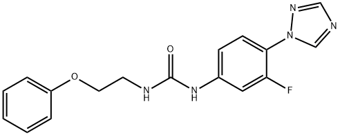 Urea, N-[3-fluoro-4-(1H-1,2,4-triazol-1-yl)phenyl]-N'-(2-phenoxyethyl)- Structural