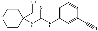 Urea, N-(3-cyanophenyl)-N'-[tetrahydro-4-(hydroxymethyl)-2H-pyran-4-yl]- Structural