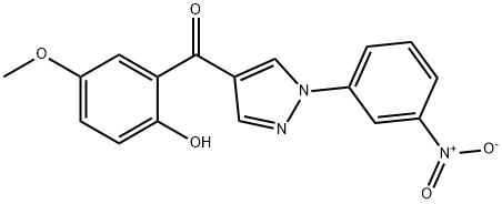 Methanone, (2-hydroxy-5-methoxyphenyl)[1-(3-nitrophenyl)-1H-pyrazol-4-yl]- Structural
