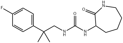 Urea, N-[2-(4-fluorophenyl)-2-methylpropyl]-N'-(hexahydro-2-oxo-1H-azepin-3-yl)- Structural