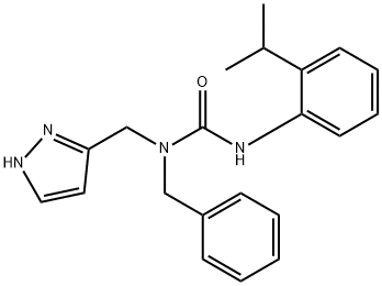 Urea, N'-[2-(1-methylethyl)phenyl]-N-(phenylmethyl)-N-(1H-pyrazol-3-ylmethyl)- Structural