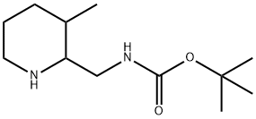 tert-butyl N-[(3-methylpiperidin-2-yl)methyl]carbamate Structural
