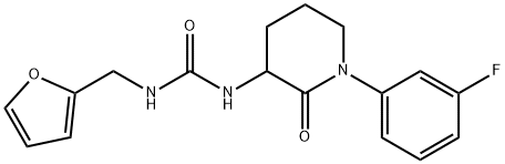 Urea, N-[1-(3-fluorophenyl)-2-oxo-3-piperidinyl]-N'-(2-furanylmethyl)- Structural