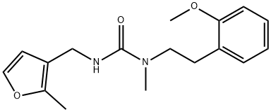 Urea, N-[2-(2-methoxyphenyl)ethyl]-N-methyl-N'-[(2-methyl-3-furanyl)methyl]- Structural