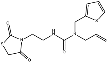 Urea, N'-[2-(2,4-dioxo-3-thiazolidinyl)ethyl]-N-2-propen-1-yl-N-(2-thienylmethyl)- Structural