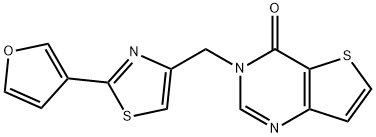 Thieno[3,2-d]pyrimidin-4(3H)-one, 3-[[2-(3-furanyl)-4-thiazolyl]methyl]- Structural